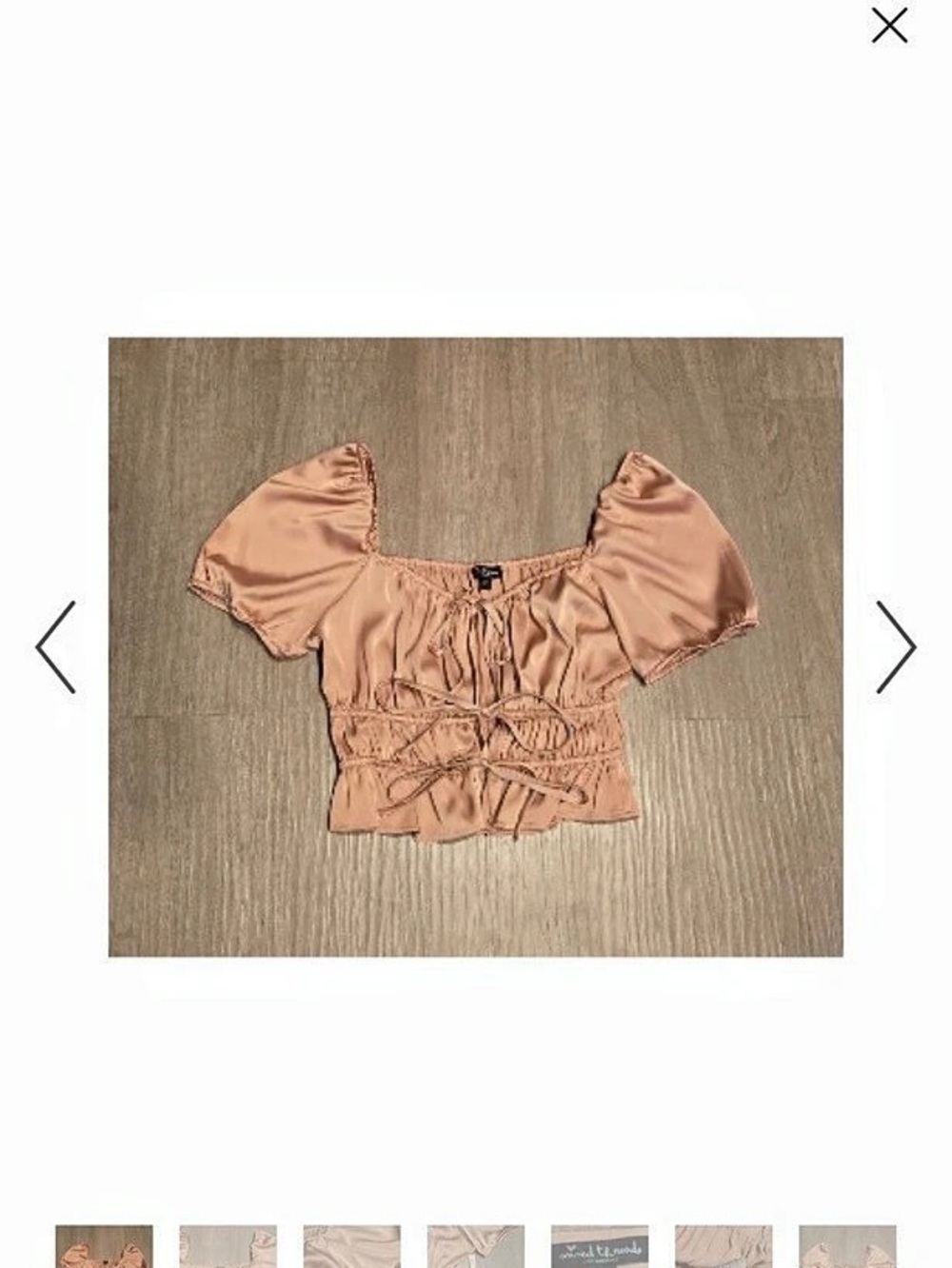 Mixed Threads Puff Sleeve Crop Top in Pink Size Small Like New